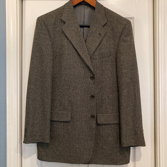 Tallia Uomo Sabbia Silk Wool 3 Button Sport Coat 44 Long